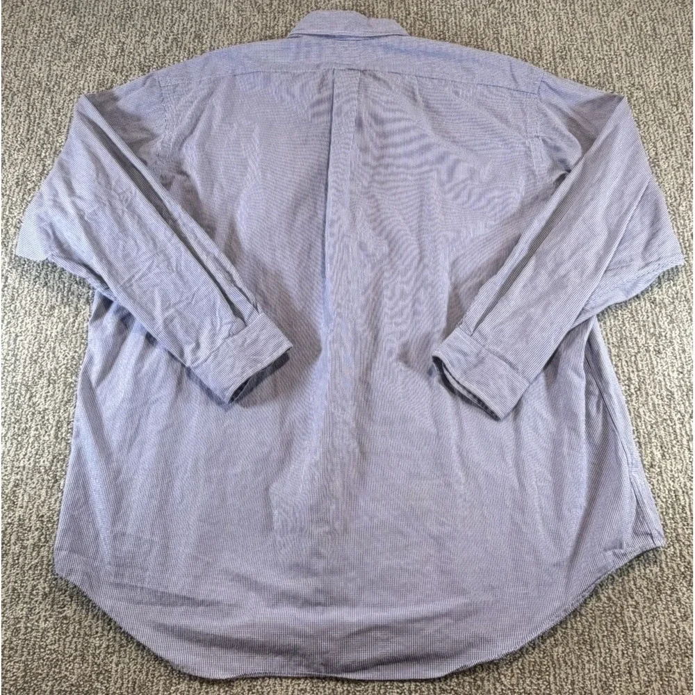 Polo Ralph Lauren Blue Gingham Check Blake‎ 2 Ply Shirt L/S Button Down Mens XL